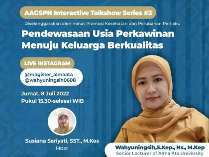 Interactive Talkshow Series #3 : “Pendewasaan Usia Perkawinan Menuju Keluarga Berkualitas”