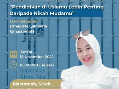 AAGSPH Interactive Talkshow “Pendidikan di Usiamu Lebih Penting Daripada Nikah Mudamu”