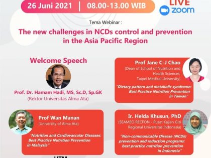 “Webinar Series” #2 : The New Challenges in NCDs Control and Prevention in the Asia Pacific Region